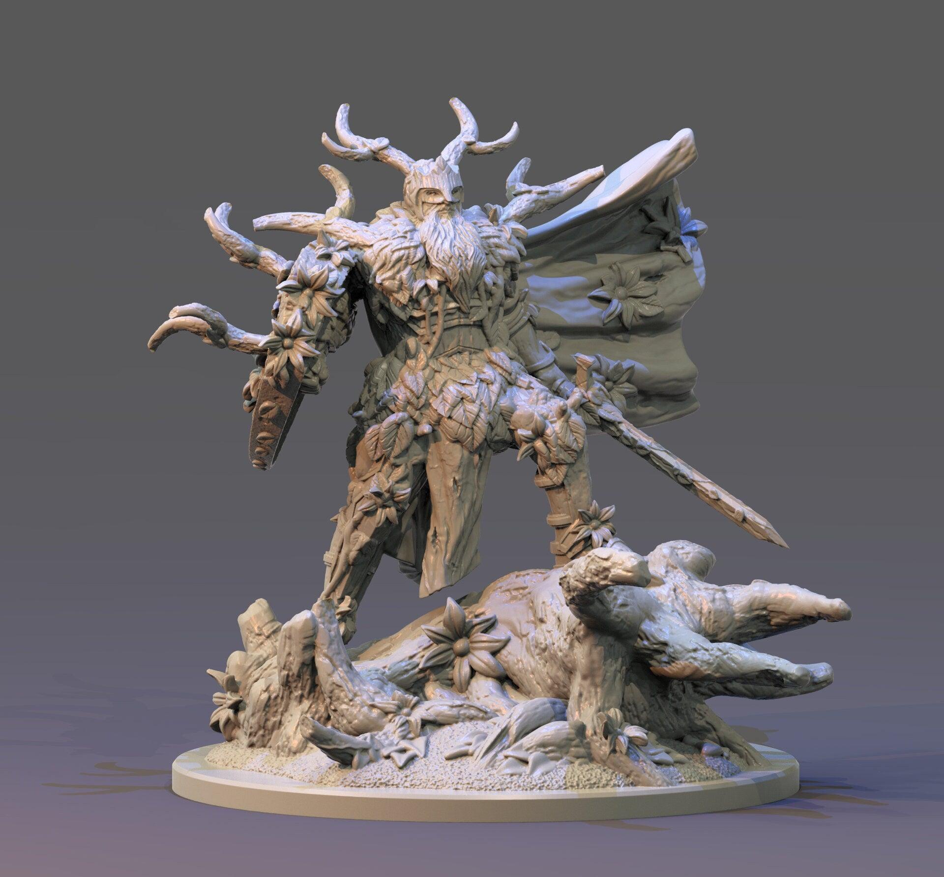 Green Knight Miniature for DnD 5e | Legendary Fantasy Figure for Tabletop Role-Playing | 32mm Scale - Plague Miniatures