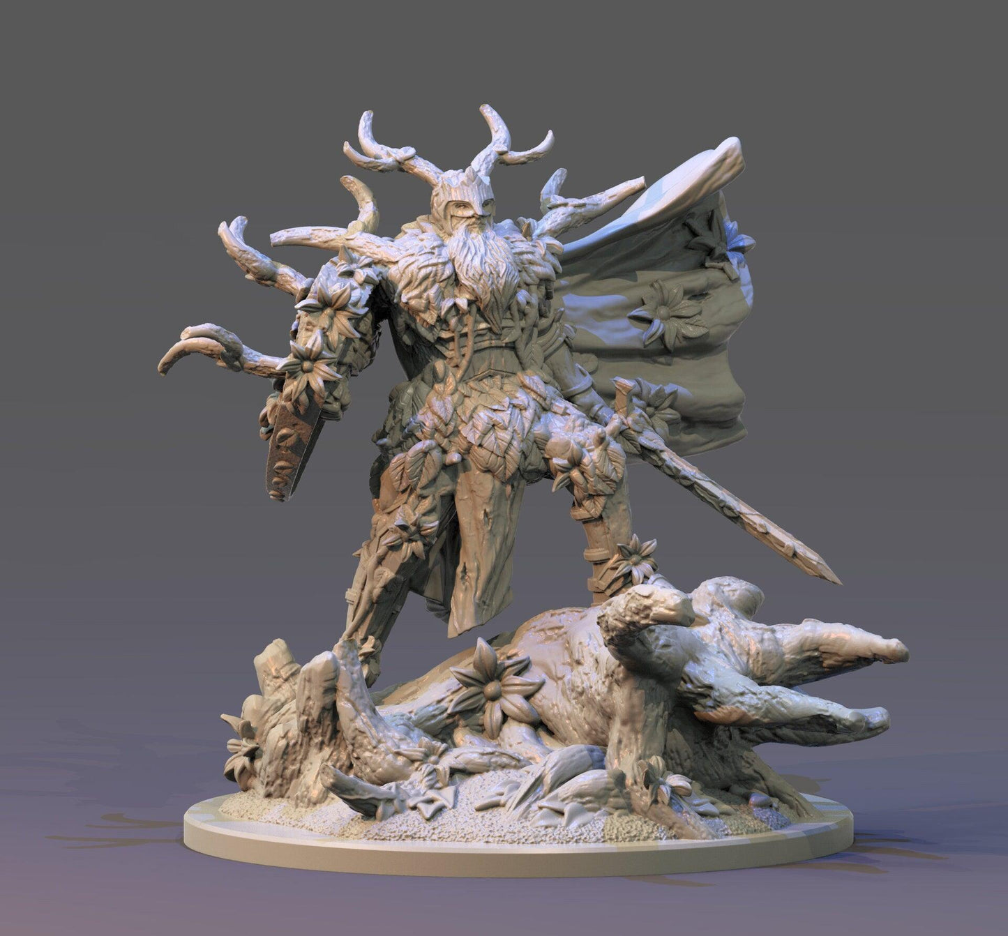 Green Knight Miniature for DnD 5e | Legendary Fantasy Figure for Tabletop Role-Playing | 32mm Scale - Plague Miniatures