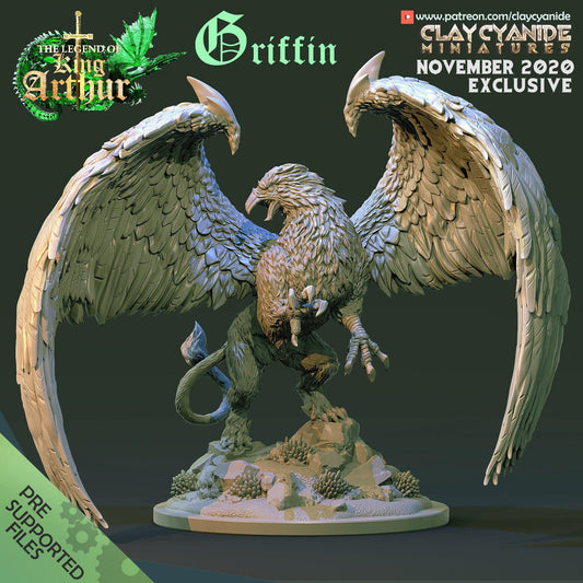 Griffin Miniature Gryphon miniature | Clay Cyanide | Legend of King Arthur | Tabletop Gaming | DnD Miniature | Dungeons and Dragons, DnD 5e - Plague Miniatures shop for DnD Miniatures