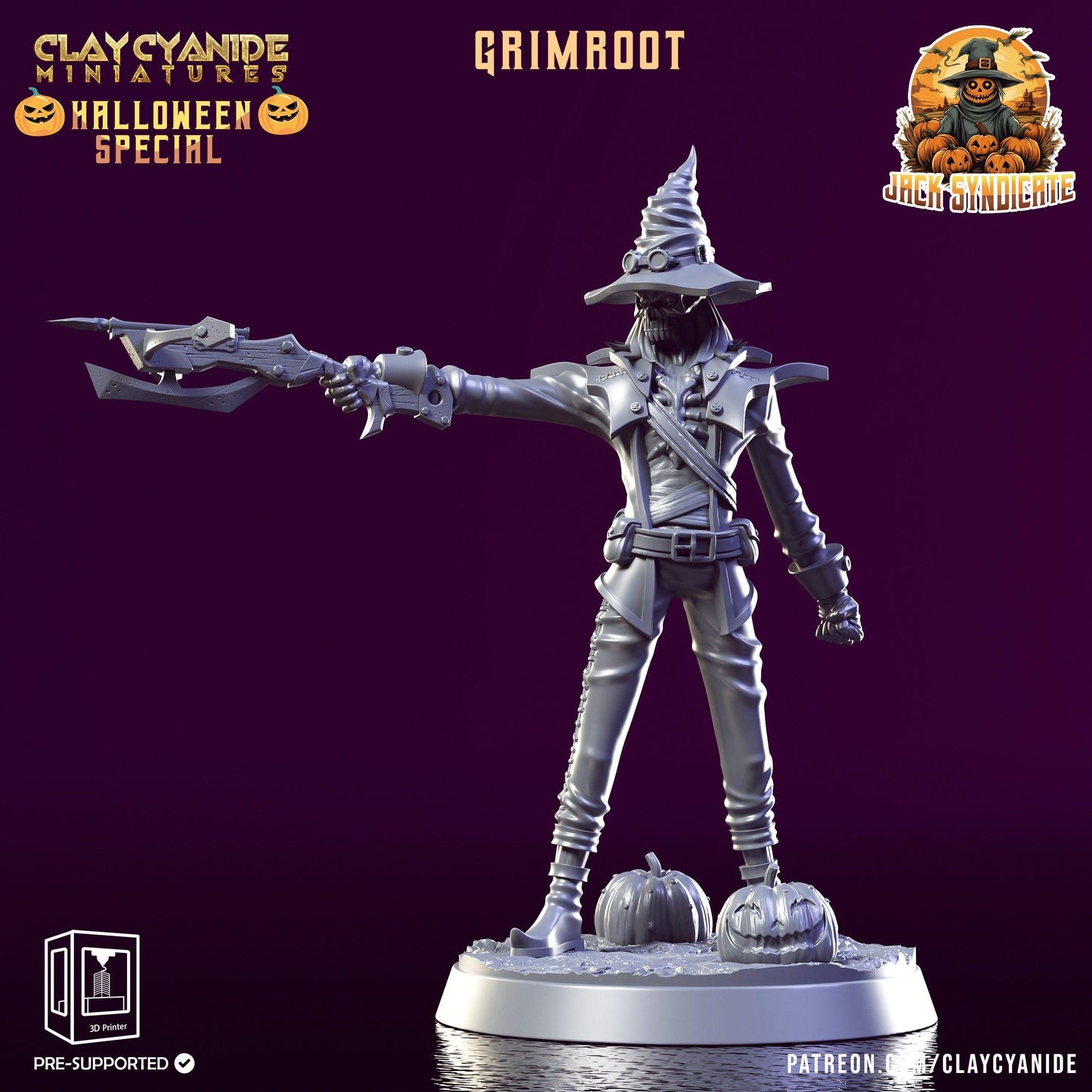 Grimroot Halloween Miniature | Spine-Chilling Skeleton Figure for Tabletop Horror | 32mm Scale - Plague Miniatures