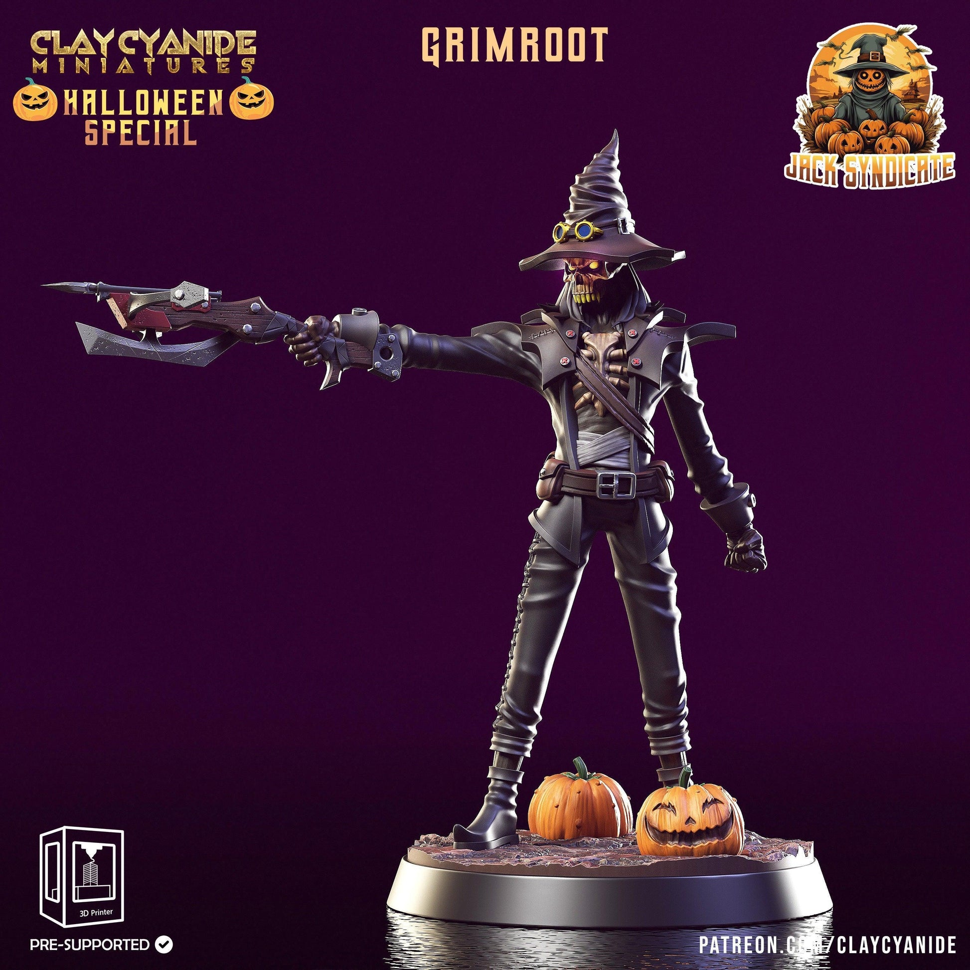 Grimroot Halloween Miniature | Spine-Chilling Skeleton Figure for Tabletop Horror | 32mm Scale - Plague Miniatures