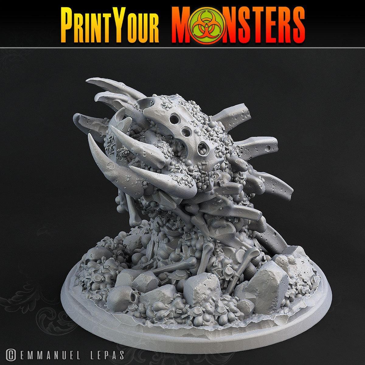 Ground Bone Worm Miniatures | Dungeons and Dragons Worm Monster Miniature - Plague Miniatures