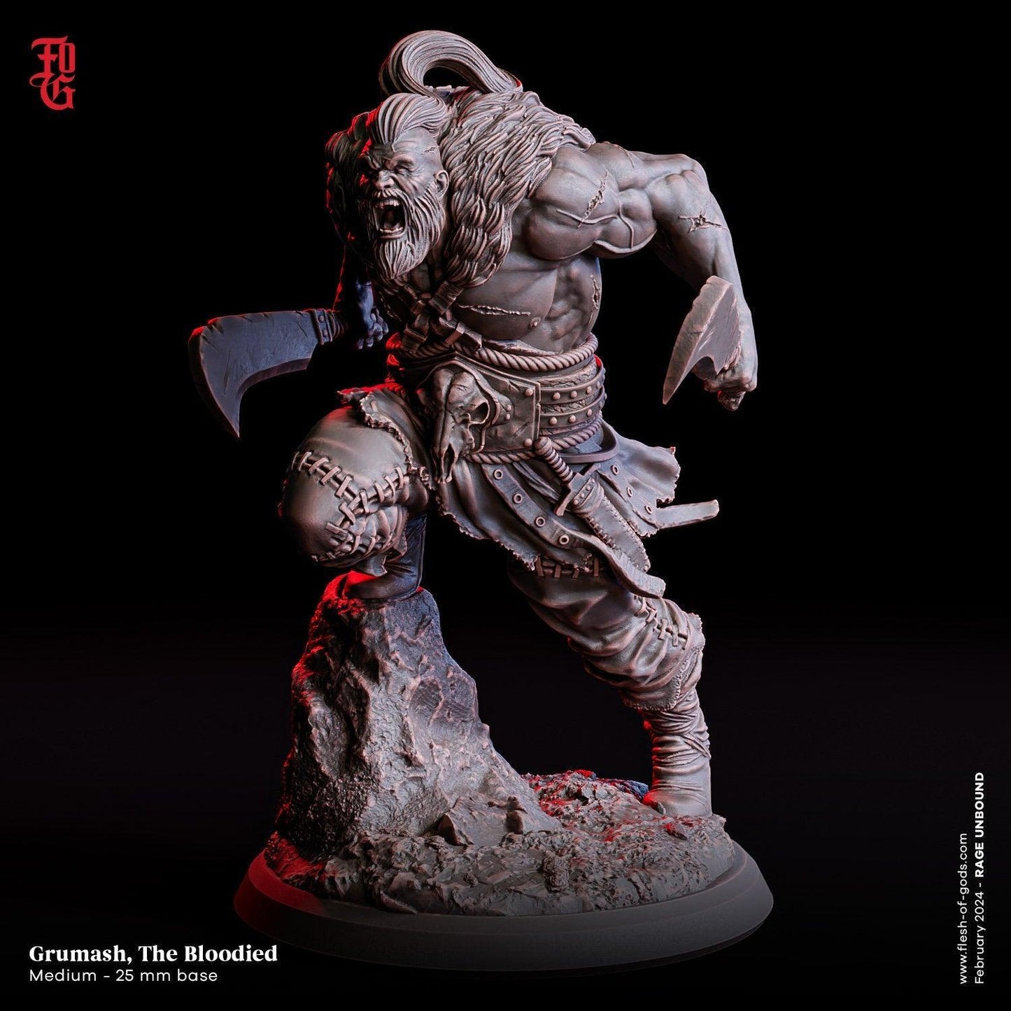 Grumash Resin Bust | DnD Decor - Majestic Warrior Statue - Plague Miniatures