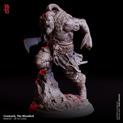 Grumash Resin Bust | DnD Decor - Majestic Warrior Statue - Plague Miniatures