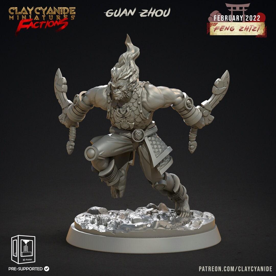 Guan Zhou Apefolk Miniature | Varana Figure for Tabletop Adventures | 32mm Scale - Plague Miniatures