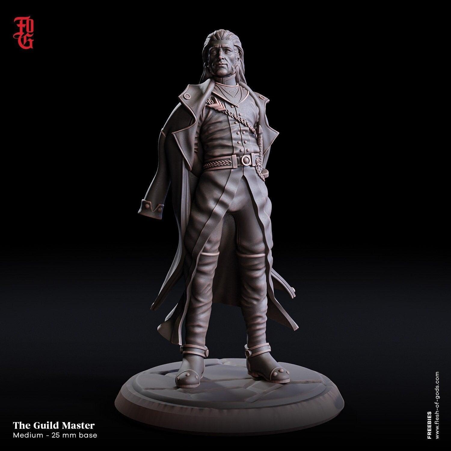 Guild Master Miniature | Human NPC Figurine for DnD | 32mm Scale - Plague Miniatures