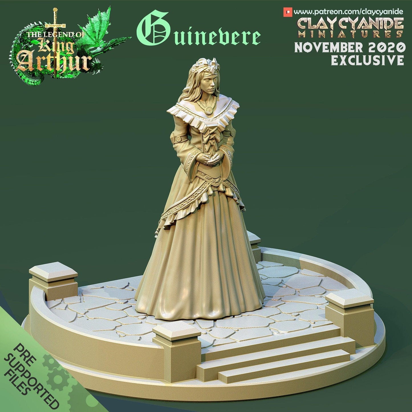 Guinevere Female Miniature | Legendary Figure from the King Arthur Mythos for Tabletop RPGs | 32mm Scale - Plague Miniatures