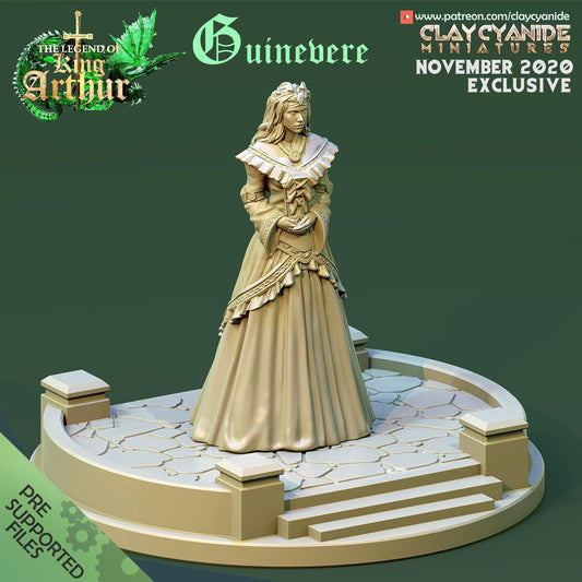 Guinevere Female Miniature | Legendary Figure from the King Arthur Mythos for Tabletop RPGs | 32mm Scale - Plague Miniatures