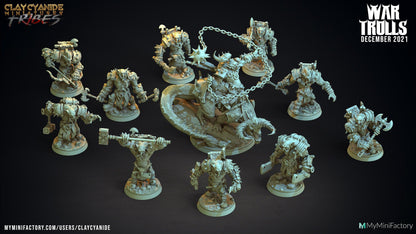 Gullan, the Battle-Hardened War Troll Miniature | DnD Collectible Miniatures | 32mm Scale - Plague Miniatures shop for DnD Miniatures