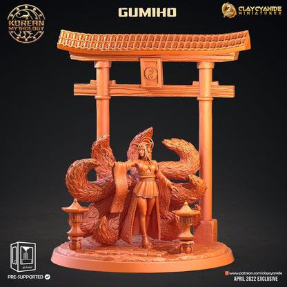 Gumiho Miniature | Bewitching Nine-Tailed Fox for Tabletop RPGs | 32mm Scale - Plague Miniatures