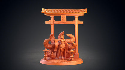 Gumiho Miniature | Bewitching Nine-Tailed Fox for Tabletop RPGs | 32mm Scale - Plague Miniatures