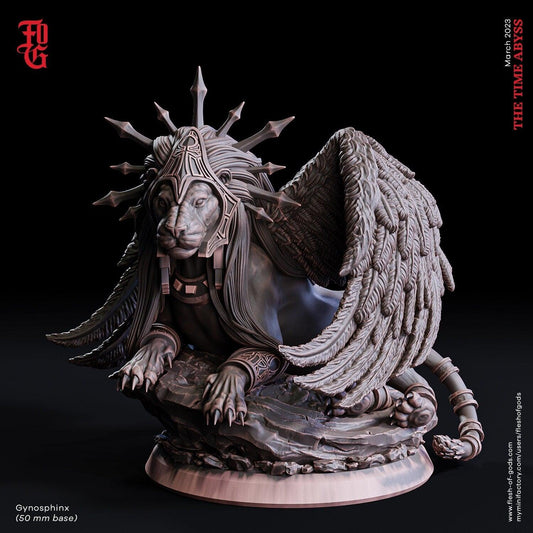 Gynosphinx miniature Gynosphynx | Androsphinx miniature sphinx miniature dnd figurine | 50mm Base | DnD Miniature Dungeons and Dragons TTrpg - Plague Miniatures shop for DnD Miniatures