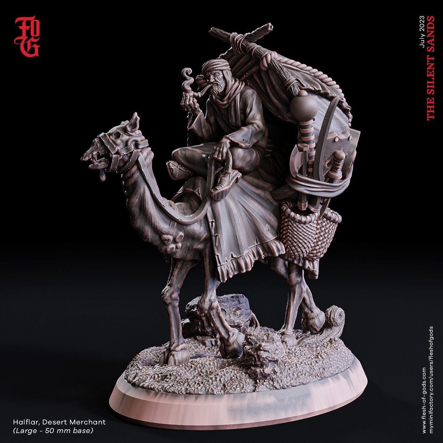 Halflar, Desert Merchant Miniature | Egyptian NPC Camel Rider for DnD ...