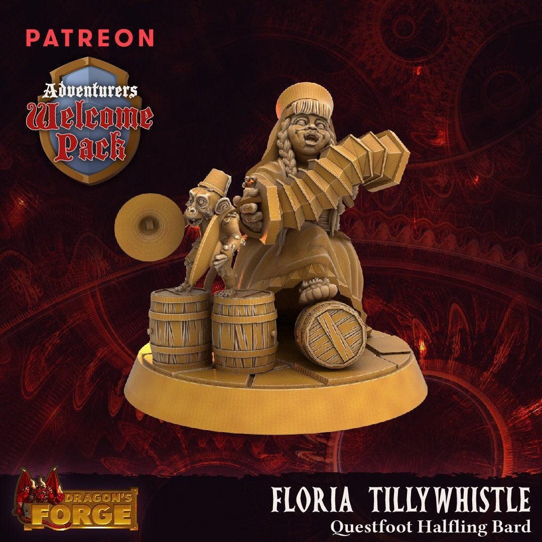 Halfling Bard Miniature musician figure Female miniature | 32mm Scale Tabletop Gaming | DnD Miniature | Dungeons and Dragons ttrpg miniature - Plague Miniatures