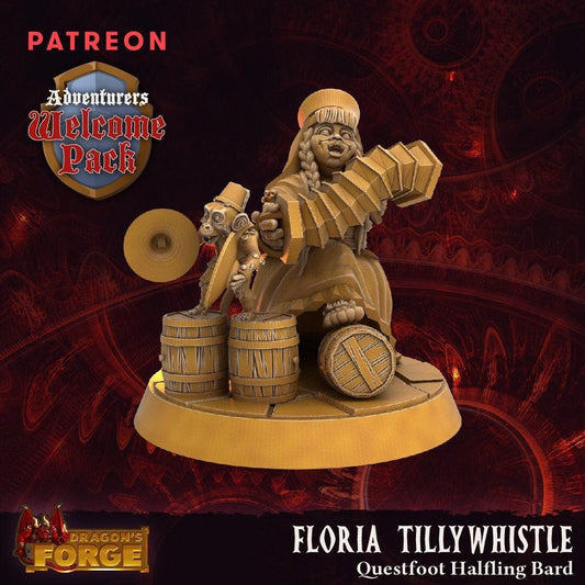 Halfling Bard Miniature musician figure Female miniature | 32mm Scale Tabletop Gaming | DnD Miniature | Dungeons and Dragons ttrpg miniature - Plague Miniatures