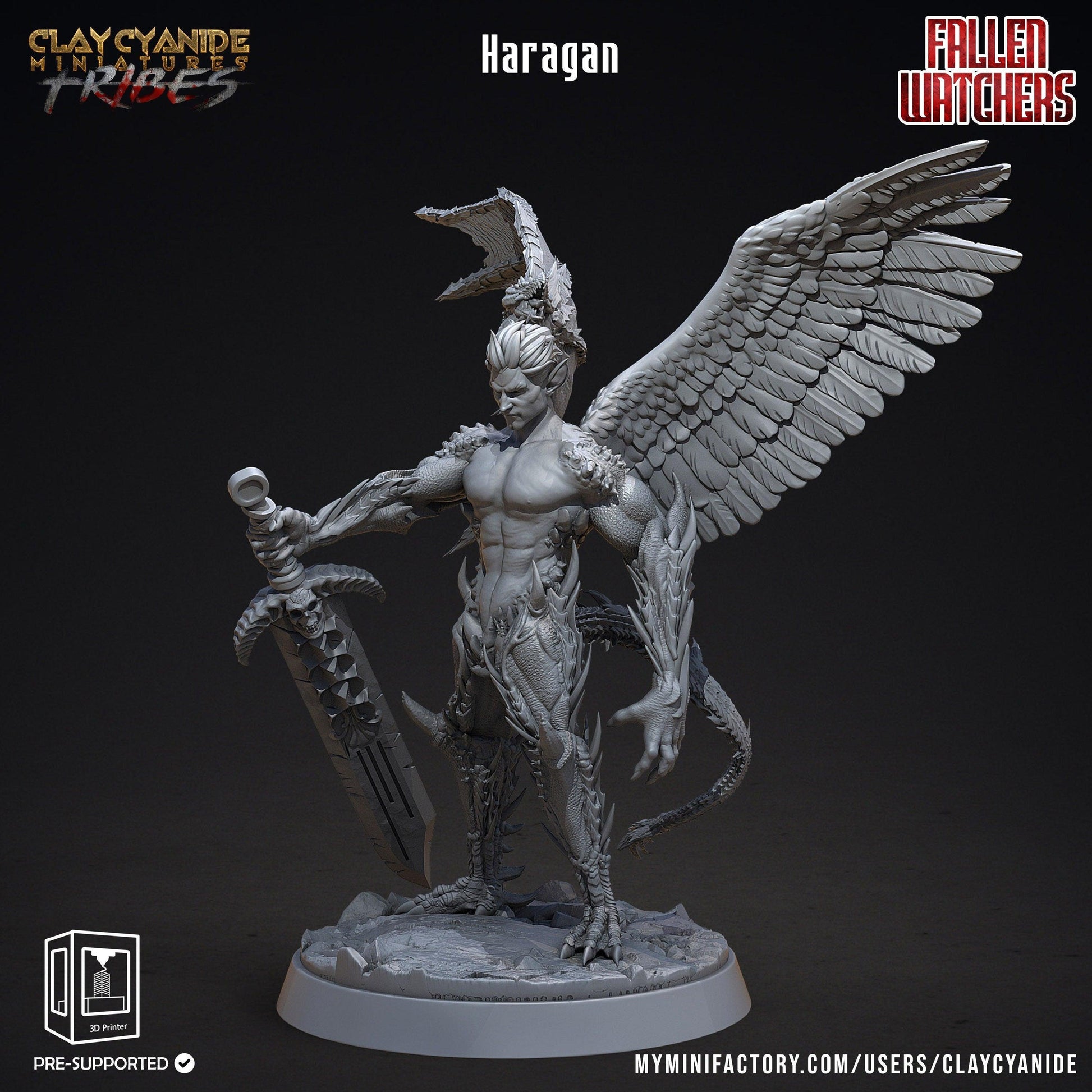 Haragan, Demon Miniature | Infernal Fiend of the Abyss | 32mm Scale - Plague Miniatures