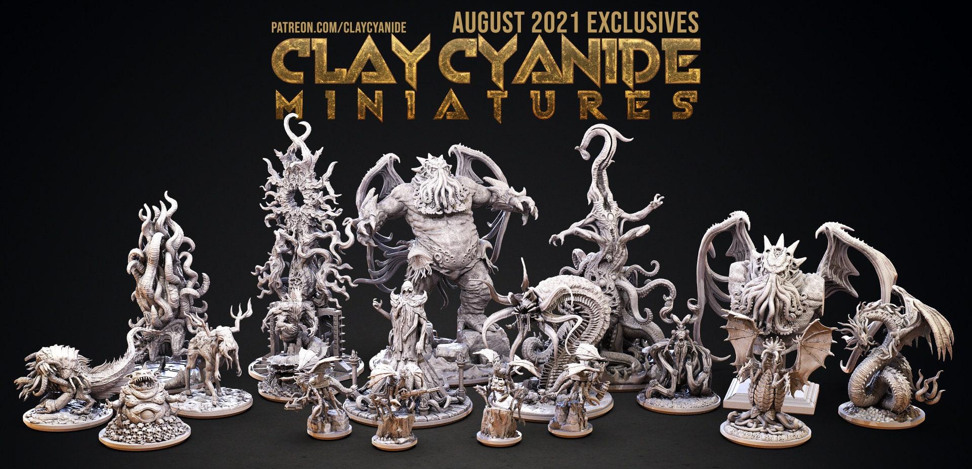 Hastur Bust Miniature Cthulhu Statue | Clay Cyanide | Great Old Ones | Tabletop Gaming DnD Miniature Dungeons and Dragons DnD monster manual - Plague Miniatures shop for DnD Miniatures