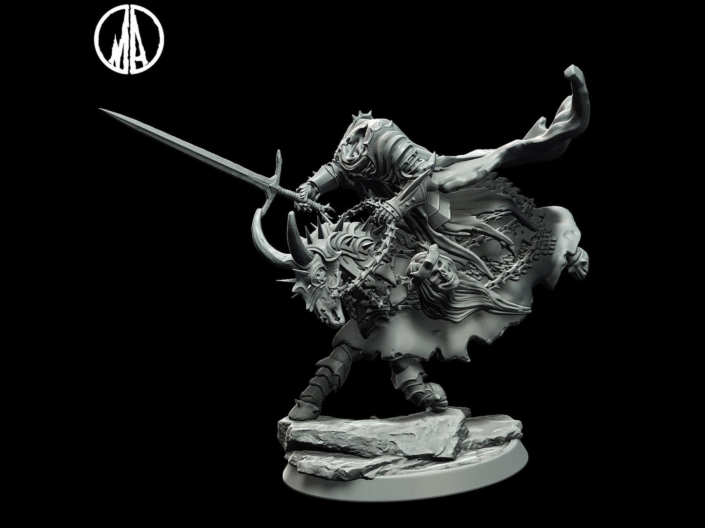 Headless Horseman Miniature 28mm scale Tabletop gaming DnD Miniature Dungeons and Dragons,dnd 5e - Plague Miniatures