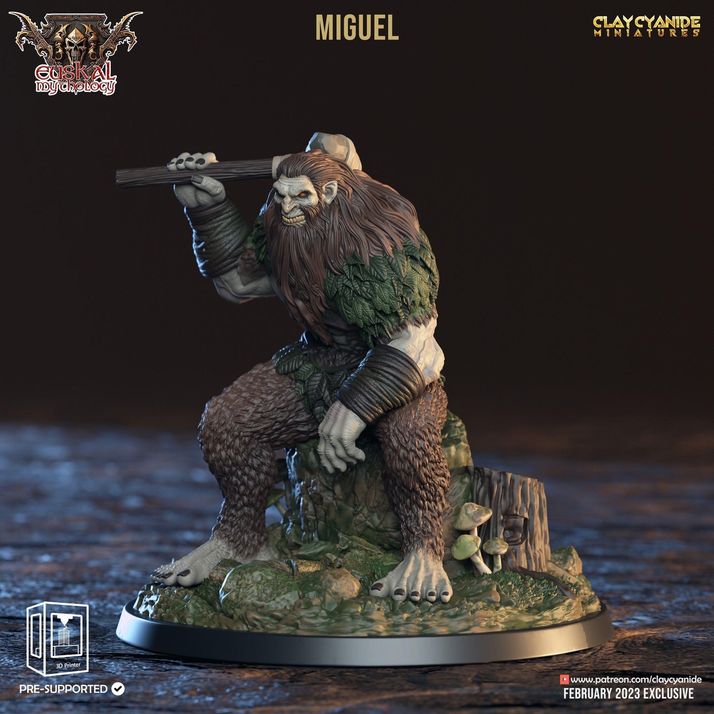 Hector, Forest Man Miniature | Guardian of the Woodlands - Basajaun Troll | 32mm Scale - Plague Miniatures