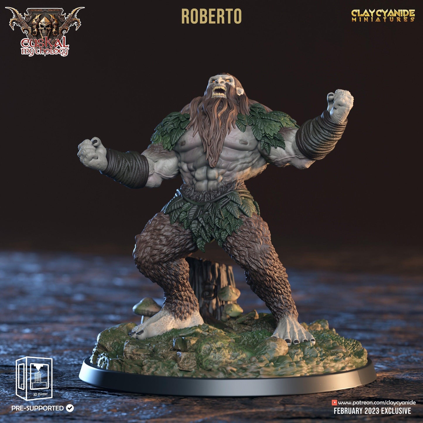 Hector, Forest Man Miniature | Guardian of the Woodlands - Basajaun Troll | 32mm Scale - Plague Miniatures