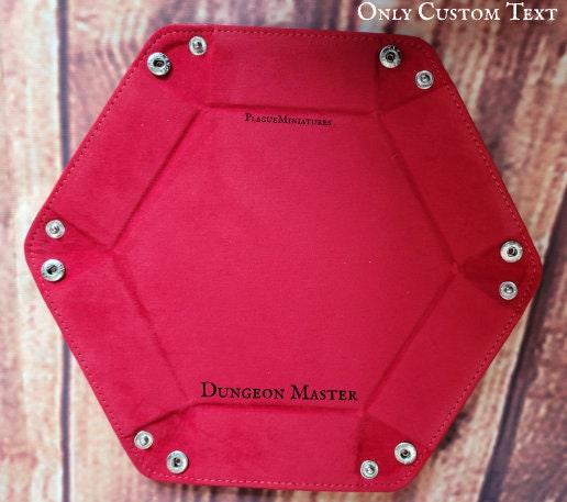 Hexagon Dice Tray, Foldable felt and leather dice tray for RPGs and all Tabletop gaming, Dice rolling tray custom dice tray - Plague Miniatures