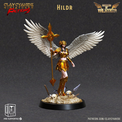 Hildr Valkyrie Maiden Miniature | Winged Beauty of the Afterlife | 32mm Scale - Plague Miniatures