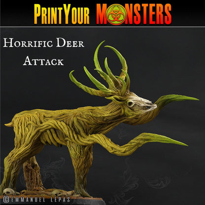 Horrific Deer Miniatures | Print Your Monsters | Tabletop gaming | DnD Miniature | Dungeons and Dragons, dnd 5e dnd monster deer - Plague Miniatures shop for DnD Miniatures