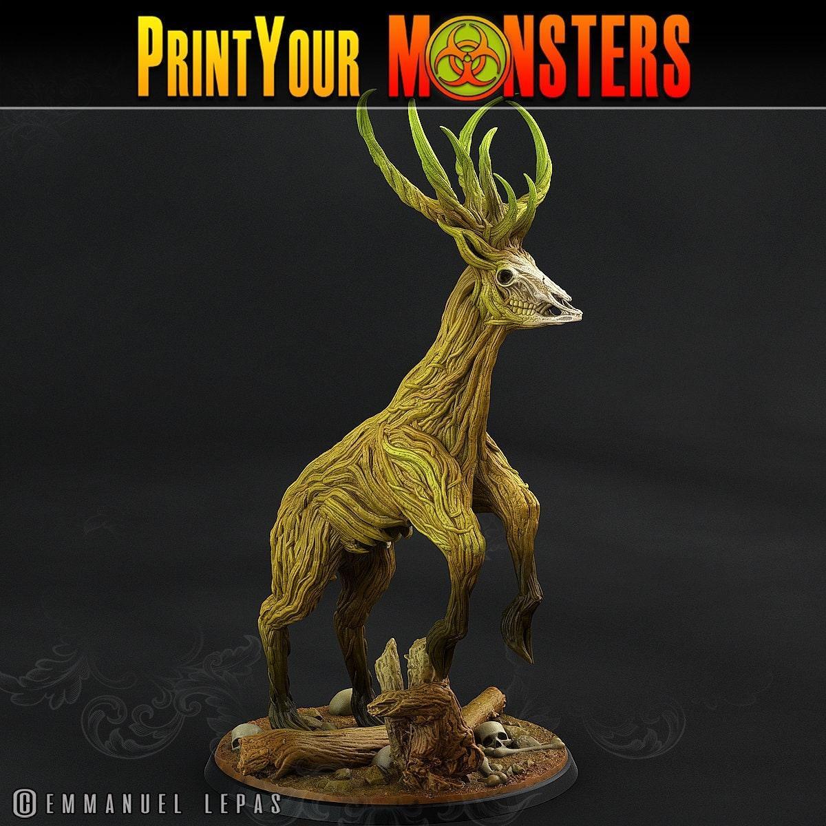 Horrifying Deer Monster for Tabletop Gaming | Antler Horror Miniature ...