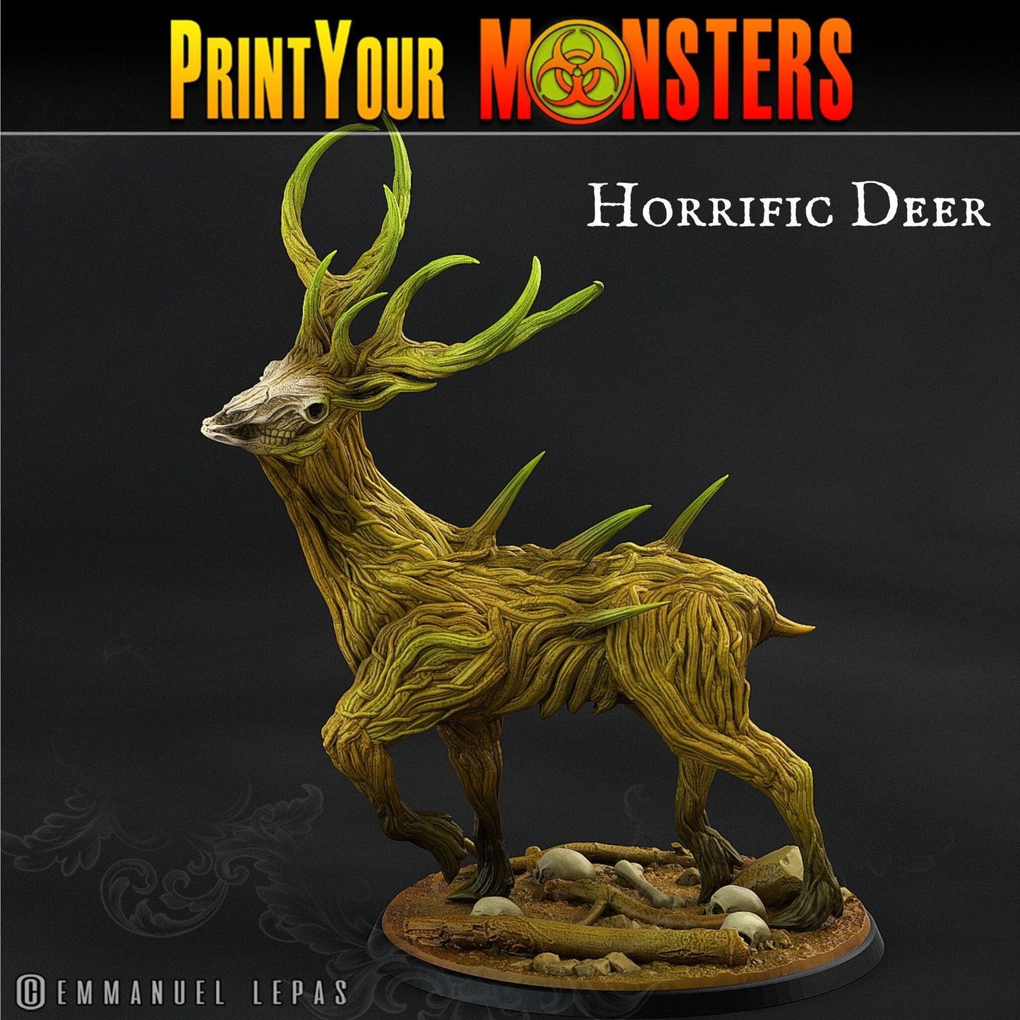 Horrifying Deer Monster for Tabletop Gaming | Antler Horror Miniature - Plague Miniatures