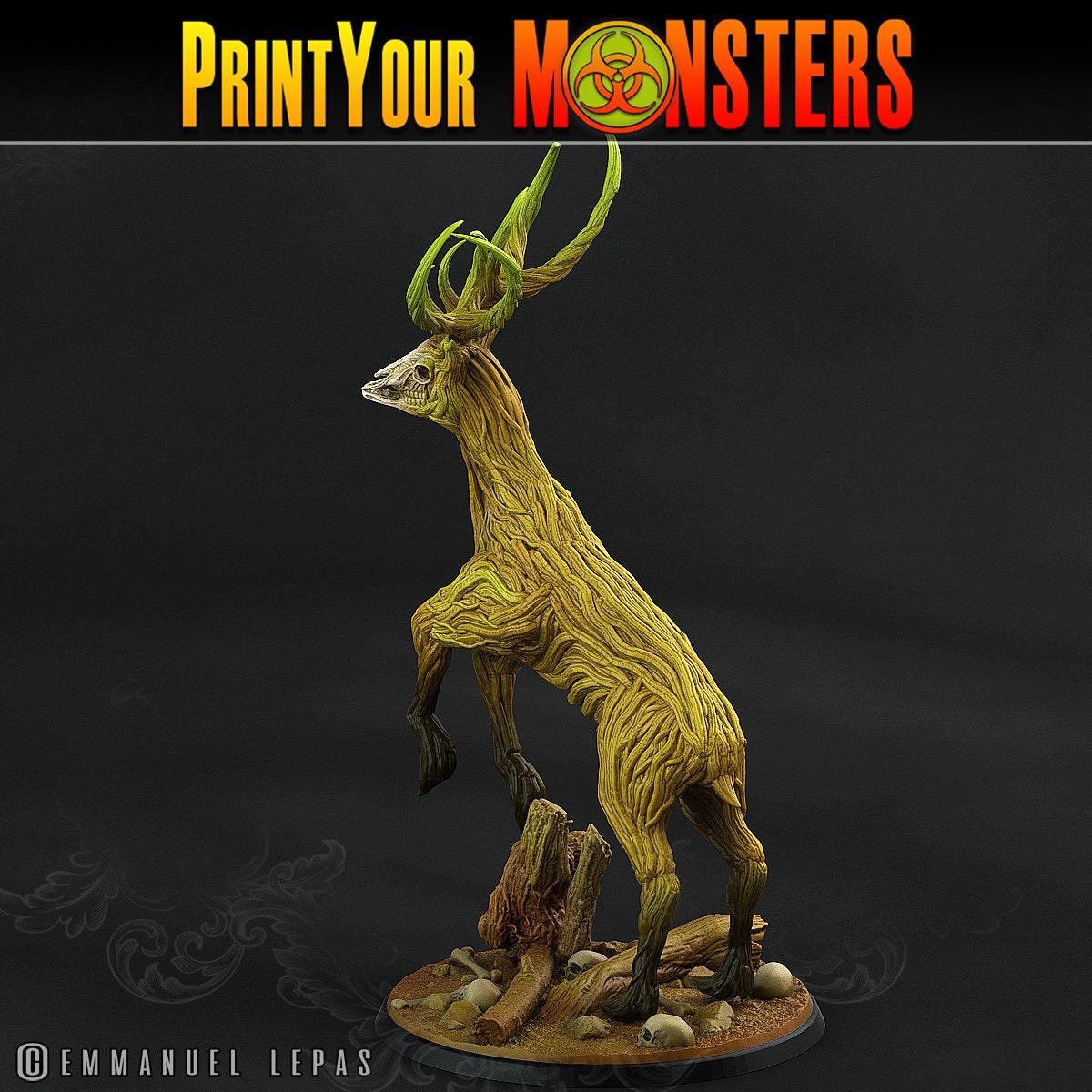 Horrifying Deer Monster for Tabletop Gaming | Antler Horror Miniature - Plague Miniatures
