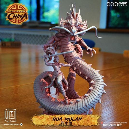 Hua Mulan Warrior Miniature | Legendary Figure for DnD 5e Dungeons and Dragons Miniature | 32mm Scale - Plague Miniatures shop for DnD Miniatures