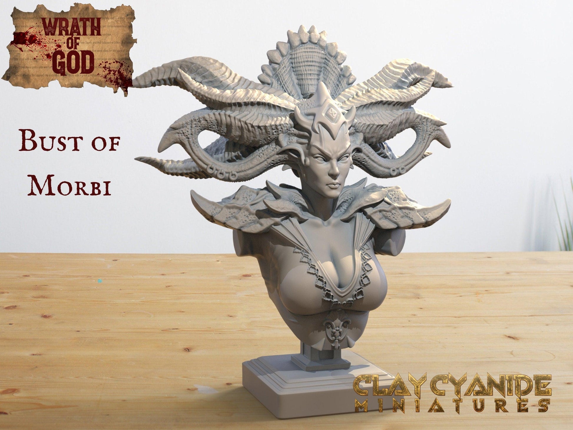 Huge Bust of Morbi | Undead Lord Sculpture - Plague Miniatures
