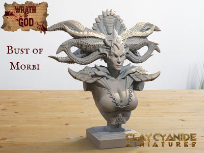 Huge Bust of Morbi | Undead Lord Sculpture - Plague Miniatures