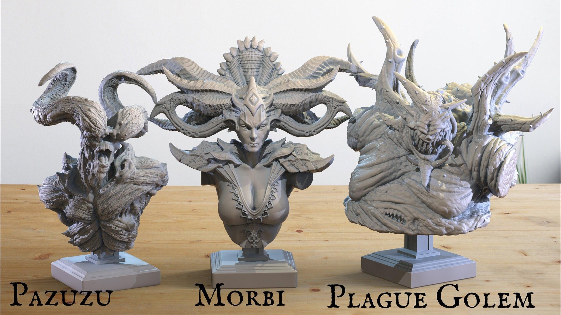 Huge Bust of Morbi | Undead Lord Sculpture - Plague Miniatures