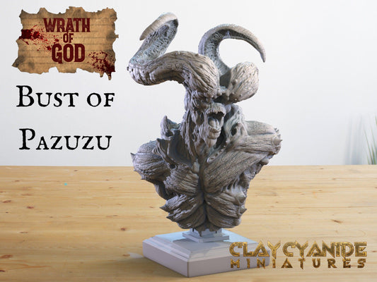 Huge Bust of Pazuzu | Clay Cyanide | Wrath of God | Showcase | Tabletop Gaming | Resin Bust | Dungeons and Dragons Resin Art Resin Scuplture - Plague Miniatures shop for DnD Miniatures