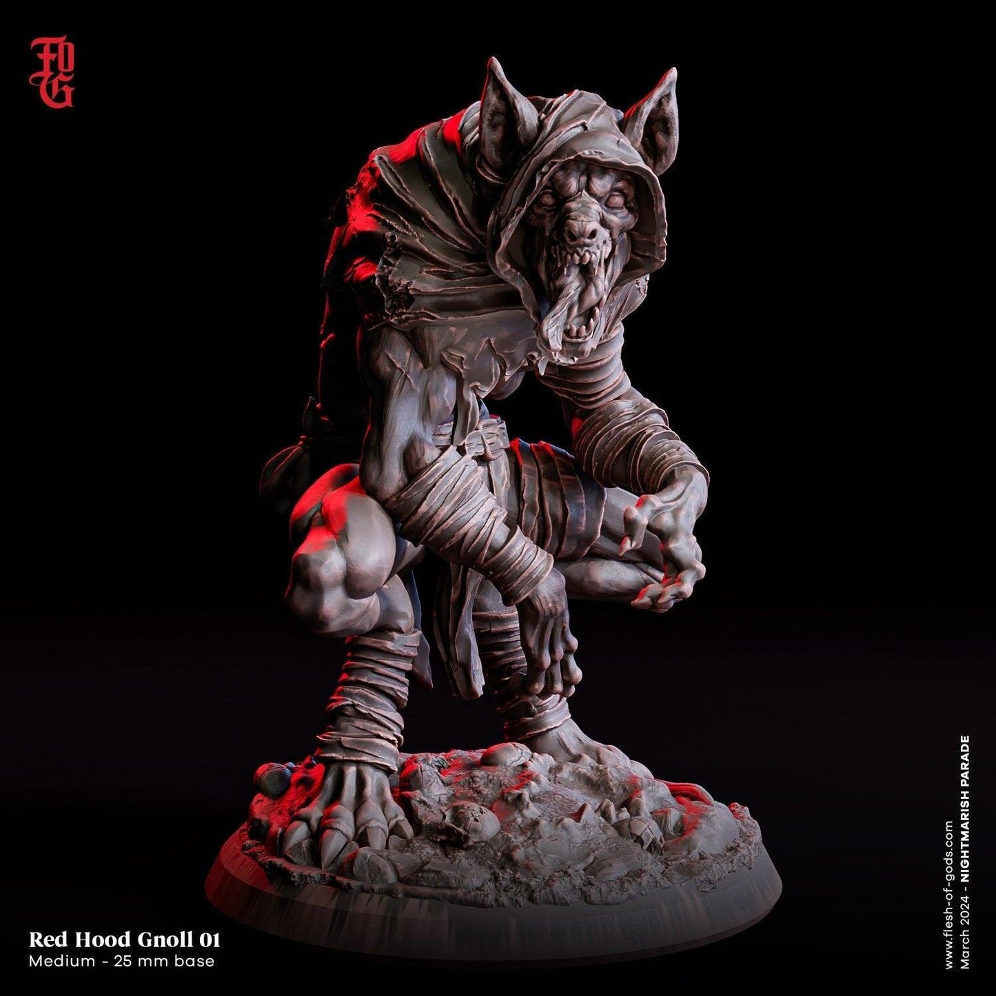 Hyena Monster Miniatures | Red Hood Gnoll Hybrids | 32mm Scale - Plague Miniatures