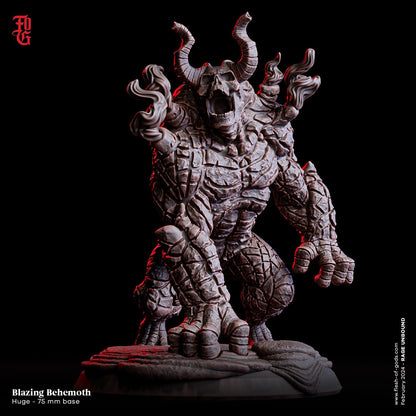 Blazing Behemoth Miniature | Inferno's Wrath Incarnate Monstrosity for Tabletop Games | 75mm Base - Plague Miniatures