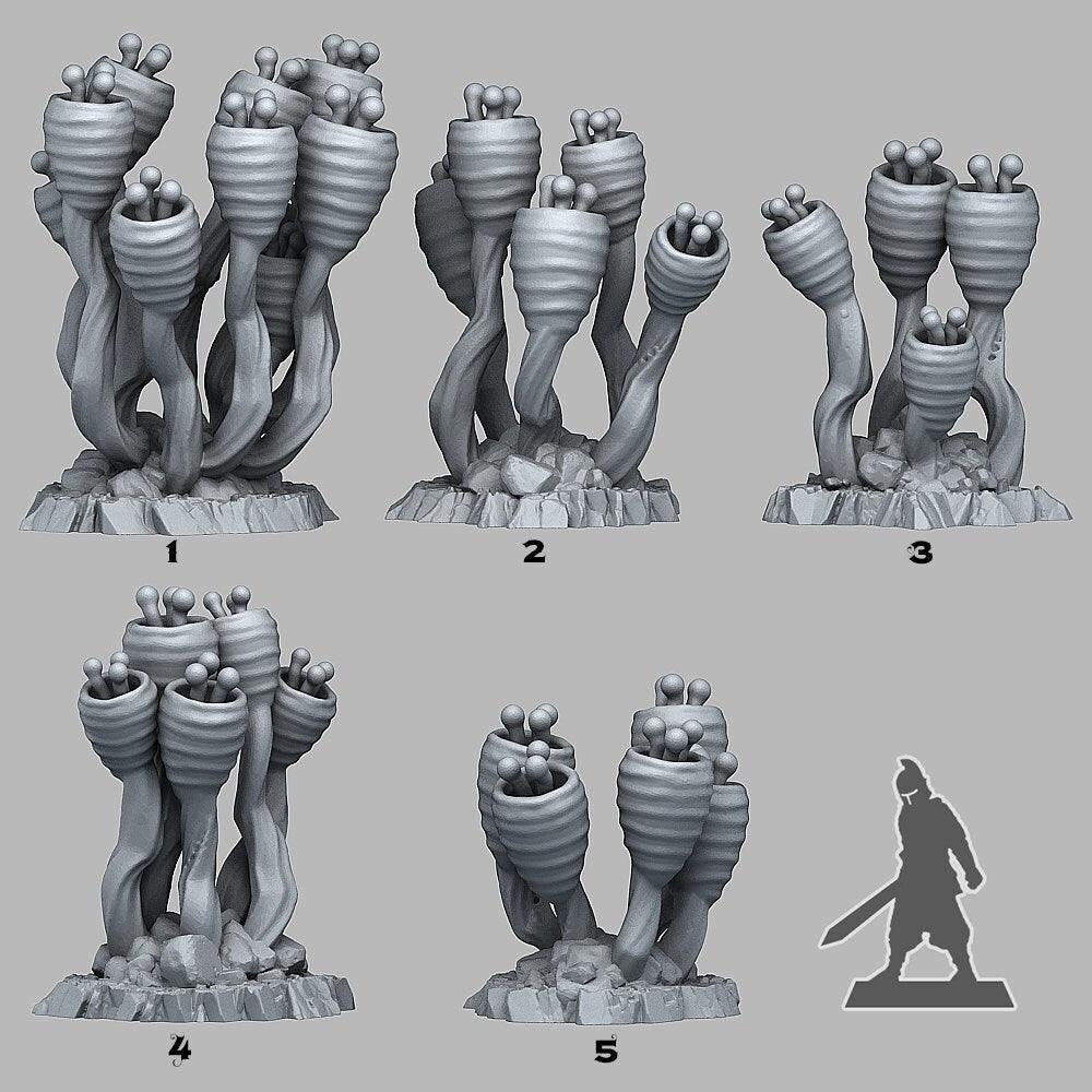 Alien Anemone Miniatures | Extraterrestrial Terrain for Dungeons and Dragons - Plague Miniatures