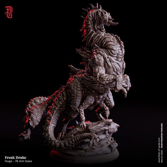 Freak Dragon Miniature | Large Aberration Monstrosity| 75mm Base - Plague Miniatures