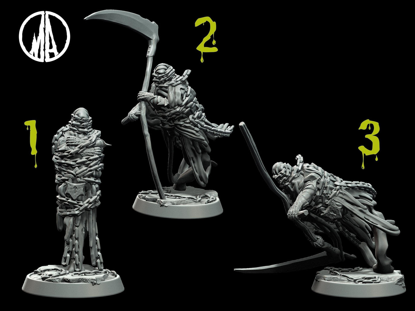 Imprisoned Soul Miniature dnd soul skeleton mini - 3 Poses - 28mm scale Tabletop gaming DnD Miniature Dungeons and Dragons,ttrpg dnd 5e - Plague Miniatures