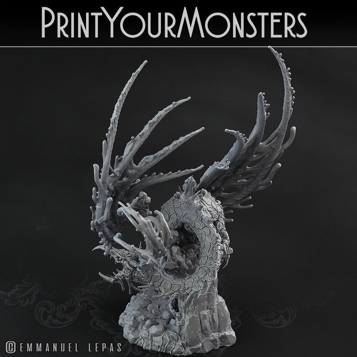 Infernal Magma Dragon Miniature | Elemental Dragon of Molten Fury - Plague Miniatures