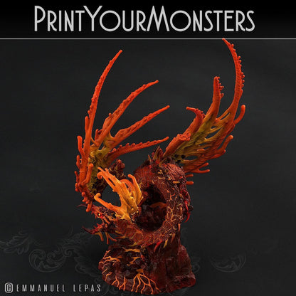 Infernal Magma Dragon Miniature | Elemental Dragon of Molten Fury - Plague Miniatures