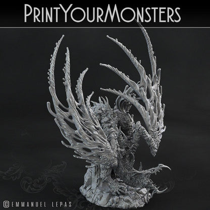 Infernal Magma Dragon Miniature | Elemental Dragon of Molten Fury - Plague Miniatures
