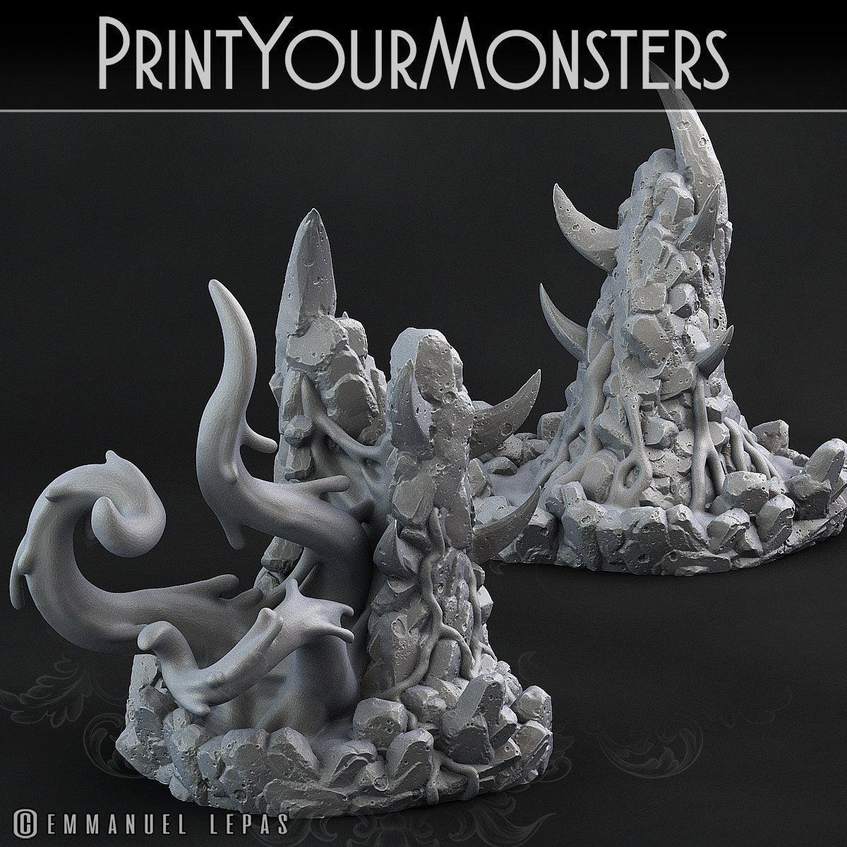 Magma Ropers Infernal Magma Ropers Miniatures Set | Fiery Elemental Tendrils of Doo ...