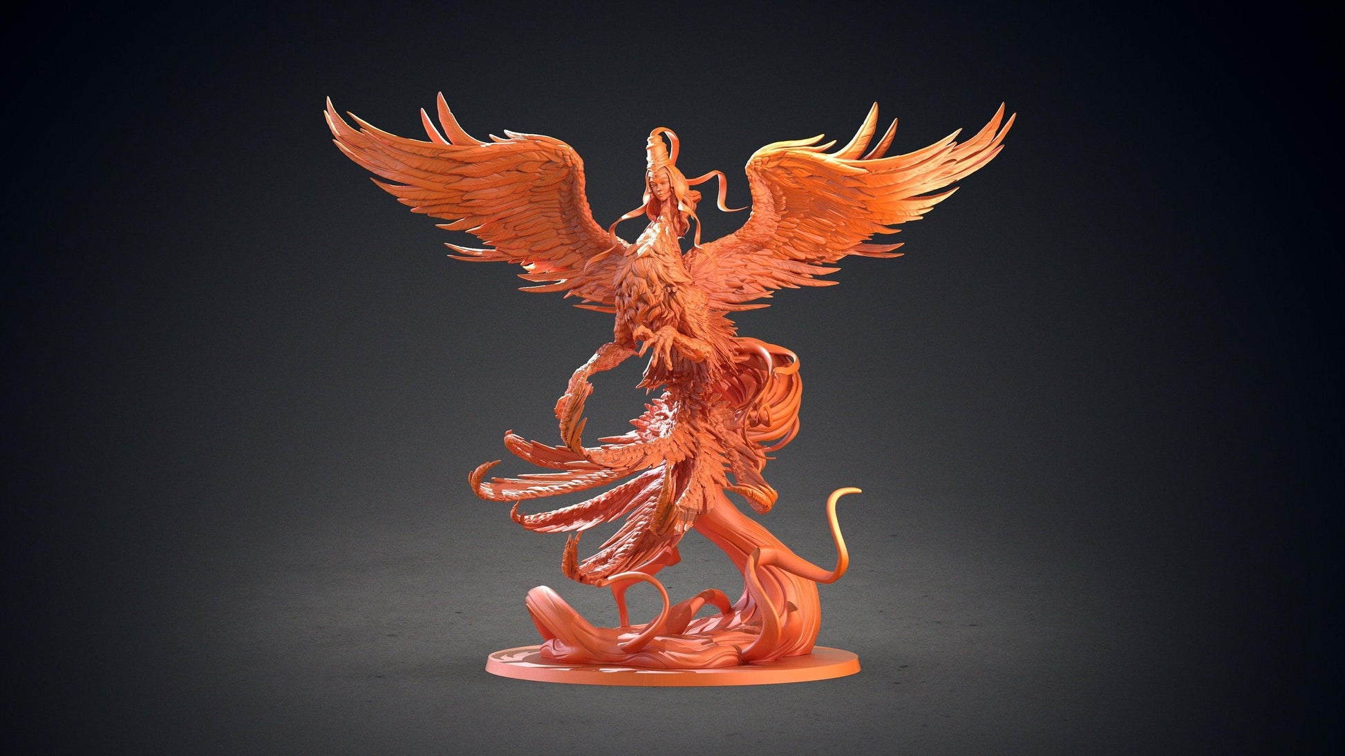 Inmyeonjo Miniature | Enchanting Female Phoenix Goddess for Tabletop RPGs | 32mm Scale - Plague Miniatures