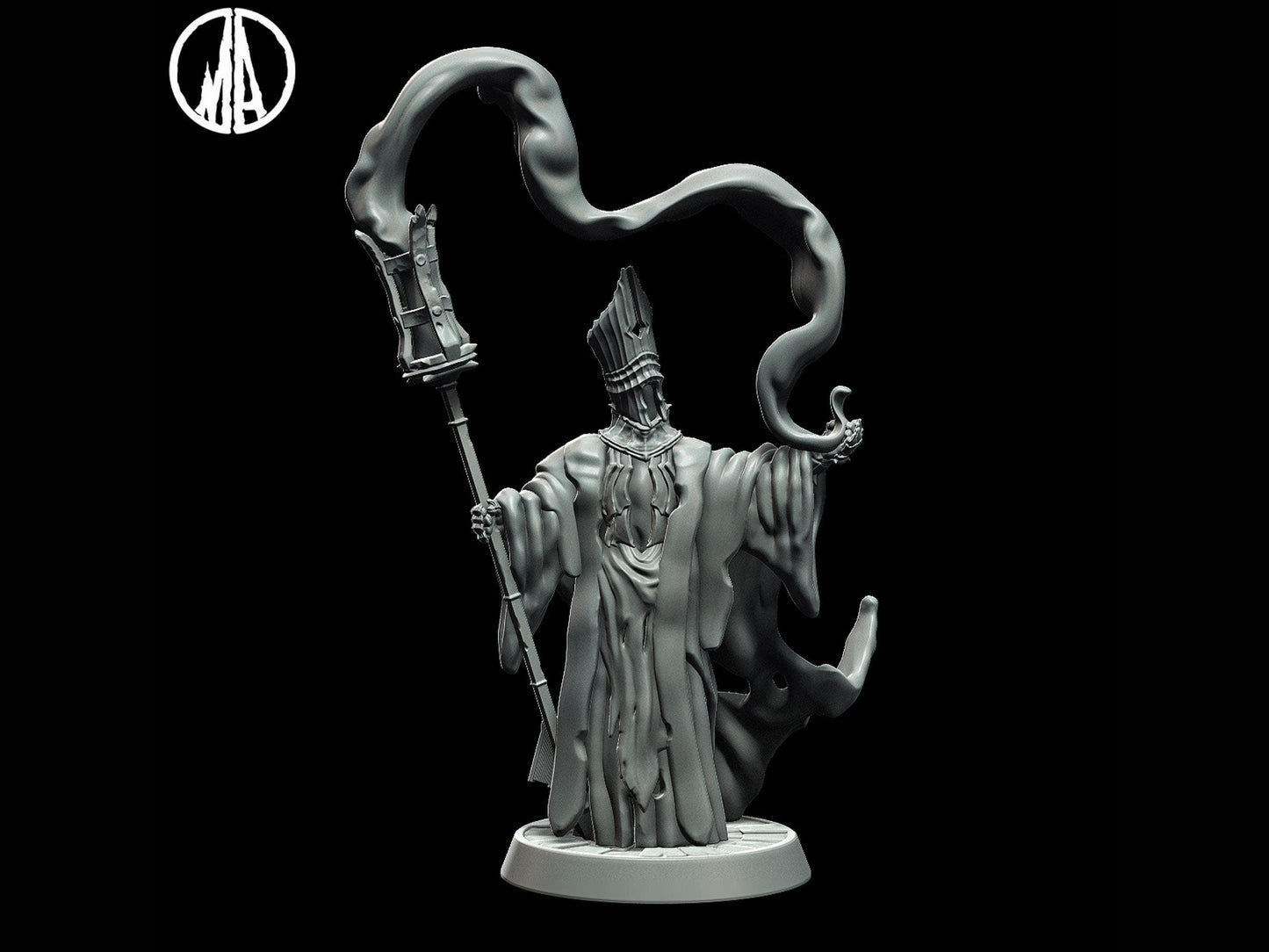 Insane Cleric Miniature witch miniature - 3 Poses - 28mm scale Tabletop gaming DnD Miniature Dungeons and Dragons, ttrpg dnd 5e - Plague Miniatures shop for DnD Miniatures