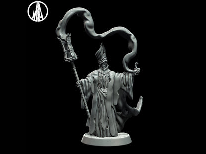 Insane Cleric Miniature witch miniature - 3 Poses - 28mm scale Tabletop gaming DnD Miniature Dungeons and Dragons, ttrpg dnd 5e - Plague Miniatures