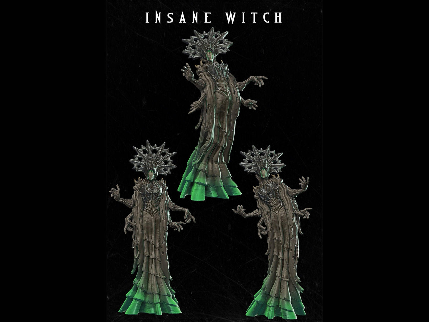 Insane Witch Miniature 28mm scale Tabletop gaming DnD Miniature Dungeons and Dragons dnd 5e dungeon master gift sorcerer miniature - Plague Miniatures