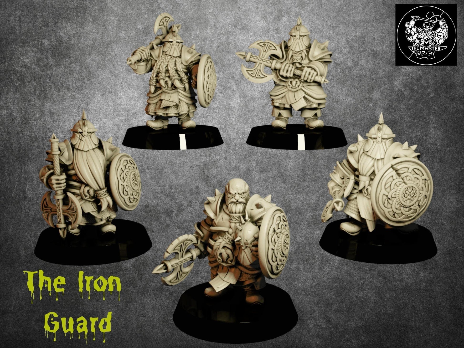 Iron Guard Dwarf Miniature | Defenders of the Dwarven Stronghold | 32mm Scale - Plague Miniatures