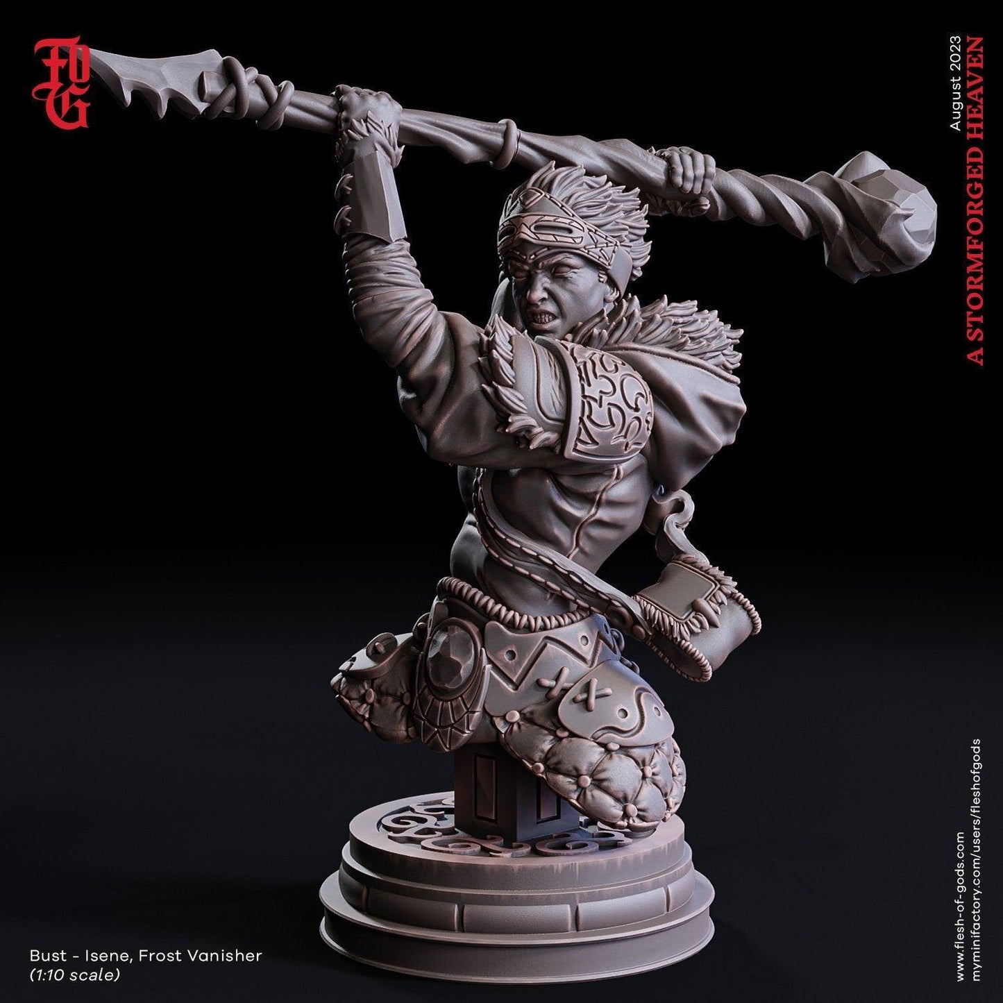 Isene, Frost Vanisher Miniature | Norse Winter Viking Female for DnD | 32mm Scale or 75mm Scale - Plague Miniatures